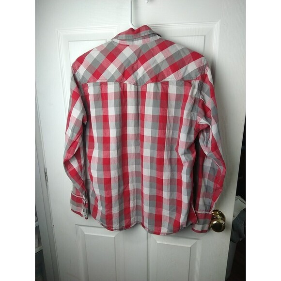 Eighty Eight Men's Red Grey Check Long Sleeve Shirt. Size S - Picture 10 of 10